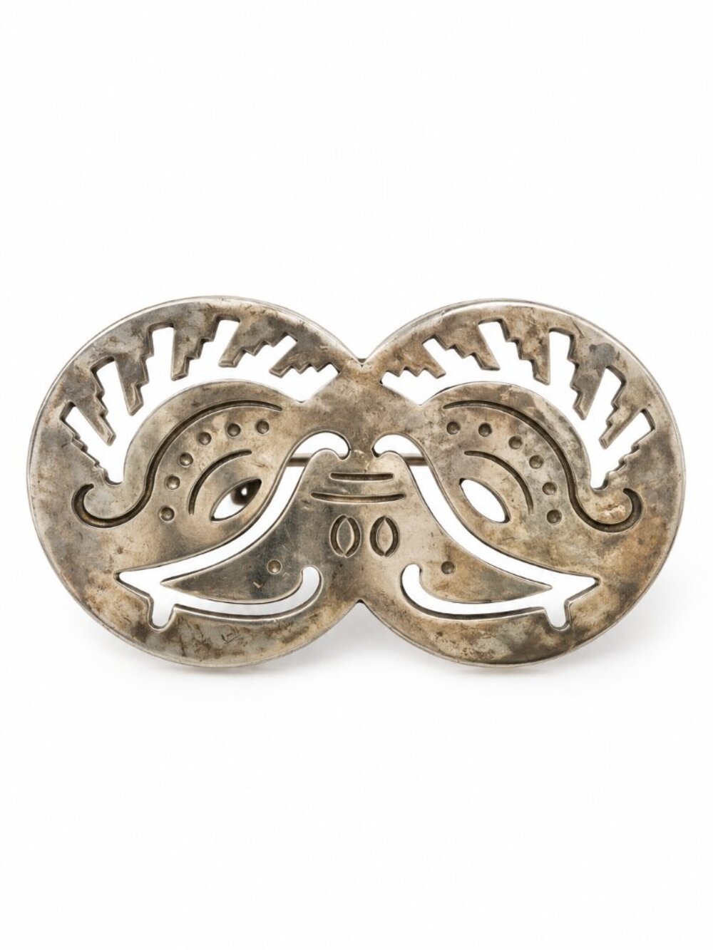 Vintage Taxco TS-79 925 Sterling Silver Double Bird Brooch 21g
